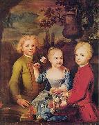 unknow artist Drei Kinder des Ratsherrn Barthold Hinrich Brockes oil painting reproduction